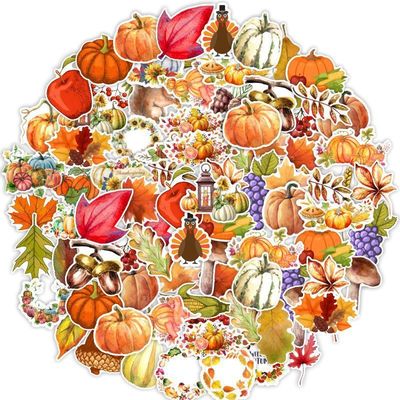 Offset printing Cartoon Face Sticker 80gram Pumpkin Decorating Stickers